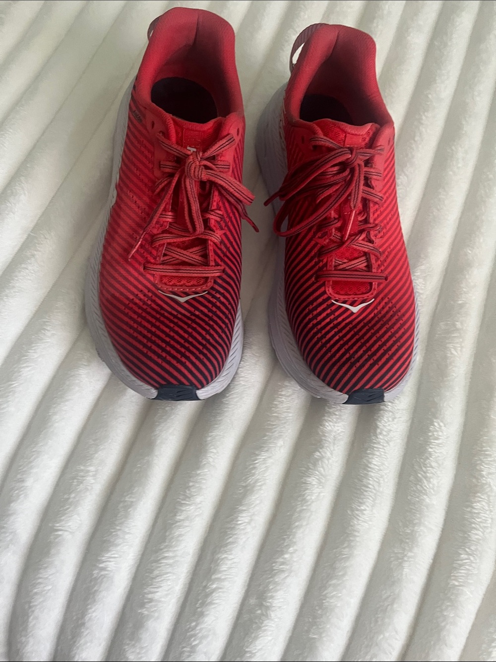 Hoka Red and Black Running Shoes
